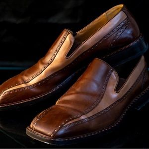 Men’s Mezlan Gaeta Loafer brown/tan leather size 14